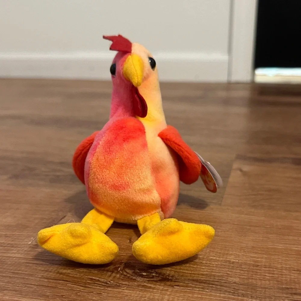 Ty Plush Bird Toy - Red, Yellow, and Orange STRUT-filled with P.V.C pellets